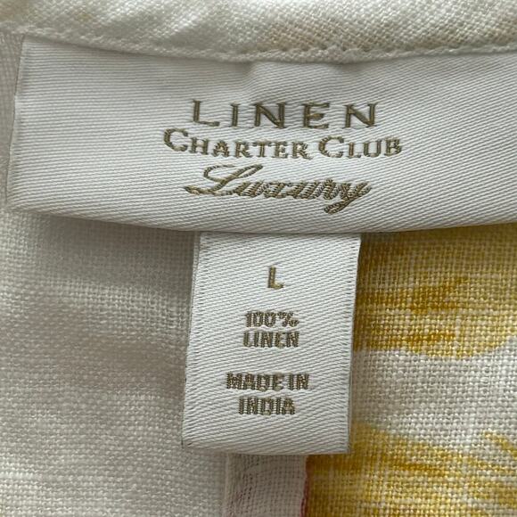 Charter Club NWT 100% linen pockets all over floral sleeveless mdii dress size L - Picture 6 of 8